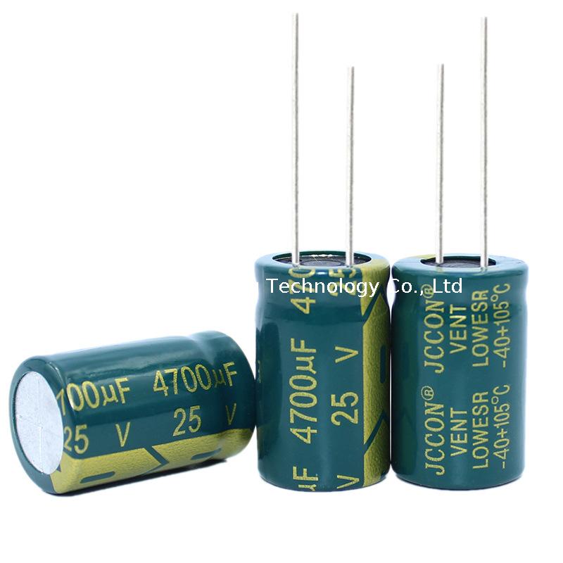 JCCON Electrolytic Capacitor 25V 4700UF 16X25MM LOWSER High-Frequency Low-Resistance Switching Power Supply Inverter Electrolytic Capacitor