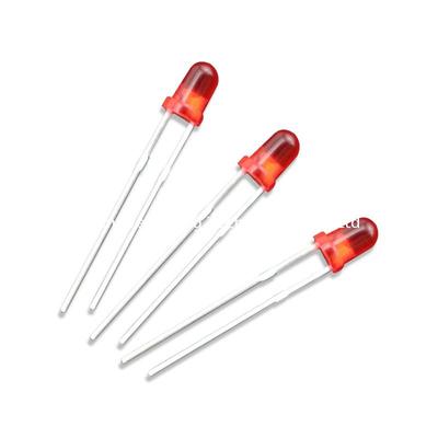 3mm Round Head LED F3 Red White 0.06W DIP High Light Lamp Bead Single Color Light Emitting Diode