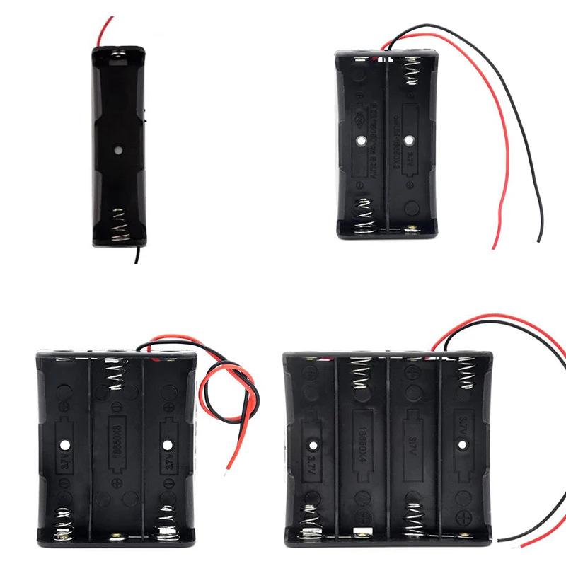 18650 Battery Case 1 /2 /3 /4 Section Charging Base With Wires