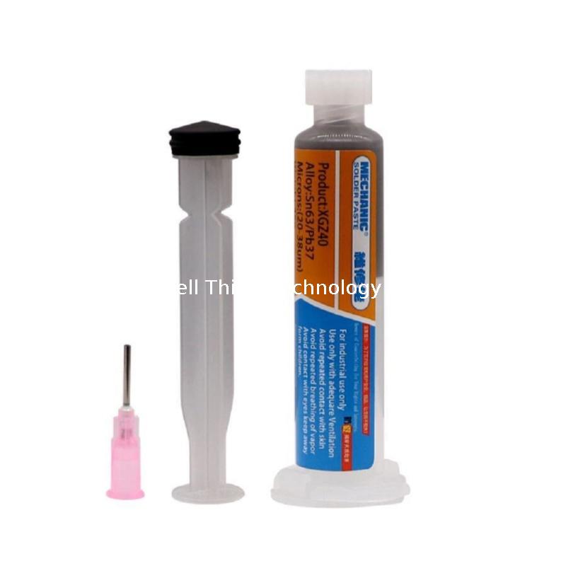 Mechanic XG-Z40 Sn63/Pb37 Tin Solder Paste Syringe High Viscosity 183℃ Soldering Flux For Mobile Phone SMD PCB Chips Repair